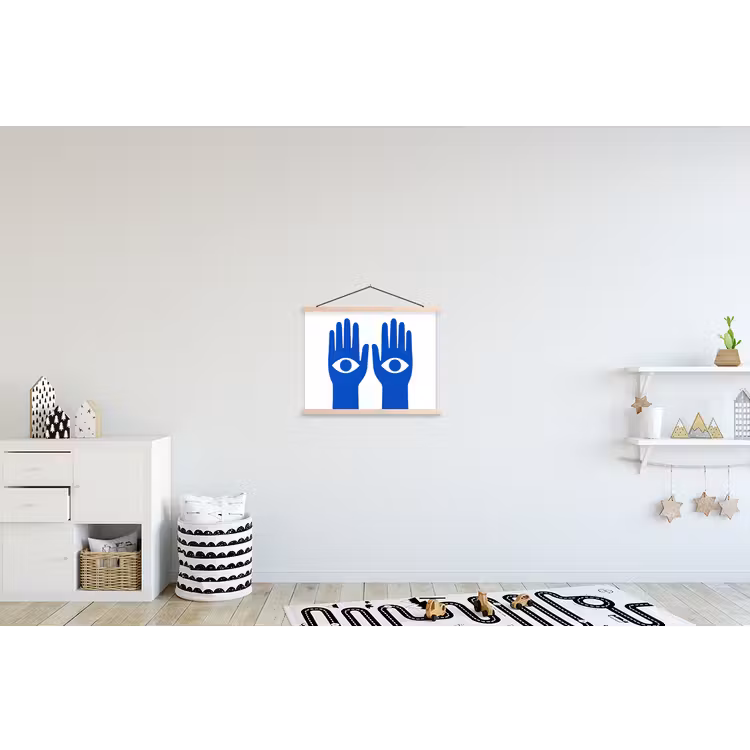 Schoolplaat - Handen - Twee - Ogen - Blauw — 3