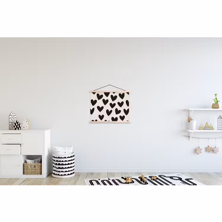 Schoolplaat - Hartjes - Zwart - Beige — 3