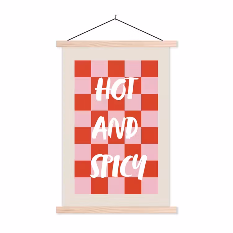 Schoolplaat - Hot - Spicy - Geruit - Rood — 1