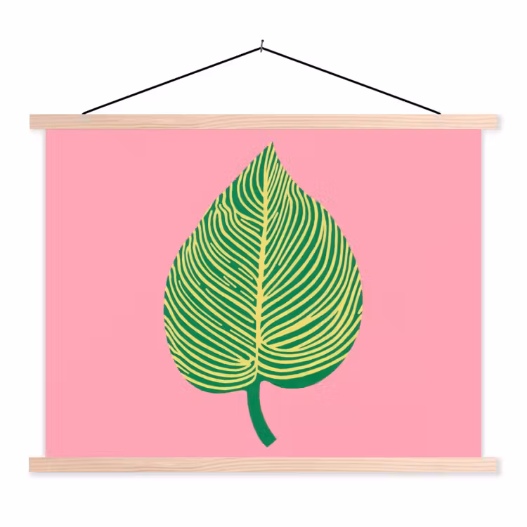 Schoolplaat - Illustratie - Blad - Minimalistisch - Groen — 1