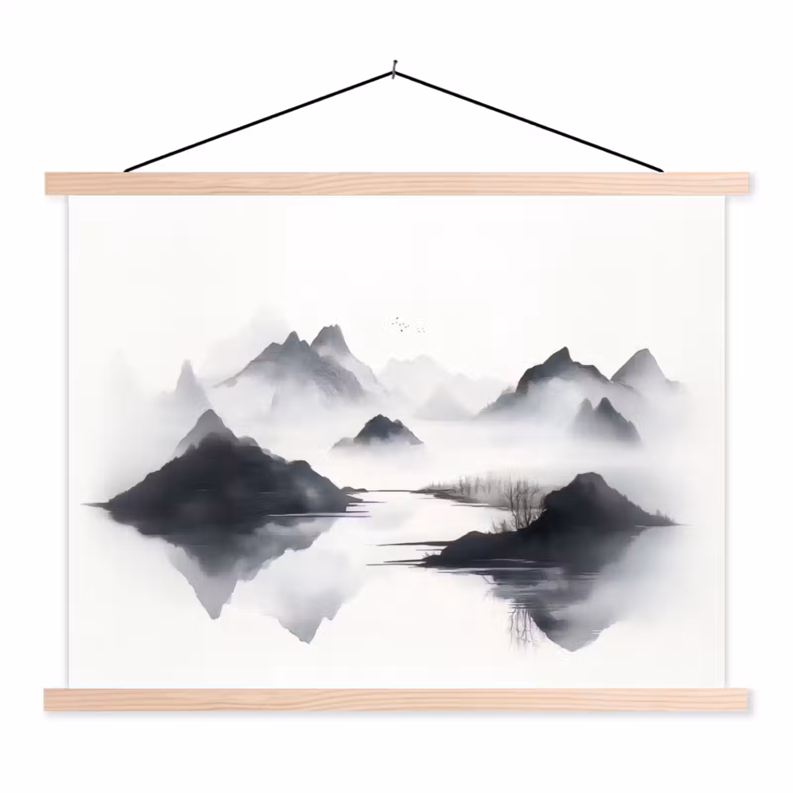 Schoolplaat - Bergen - Mistig - Water - Wit — 1