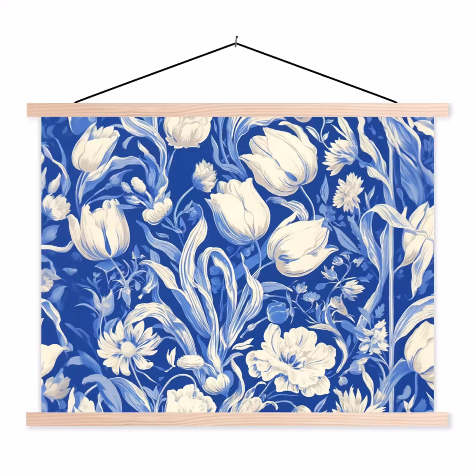 Schoolplaat - Bloemen - Delfts Blauw - Patroon - Tulp — 1