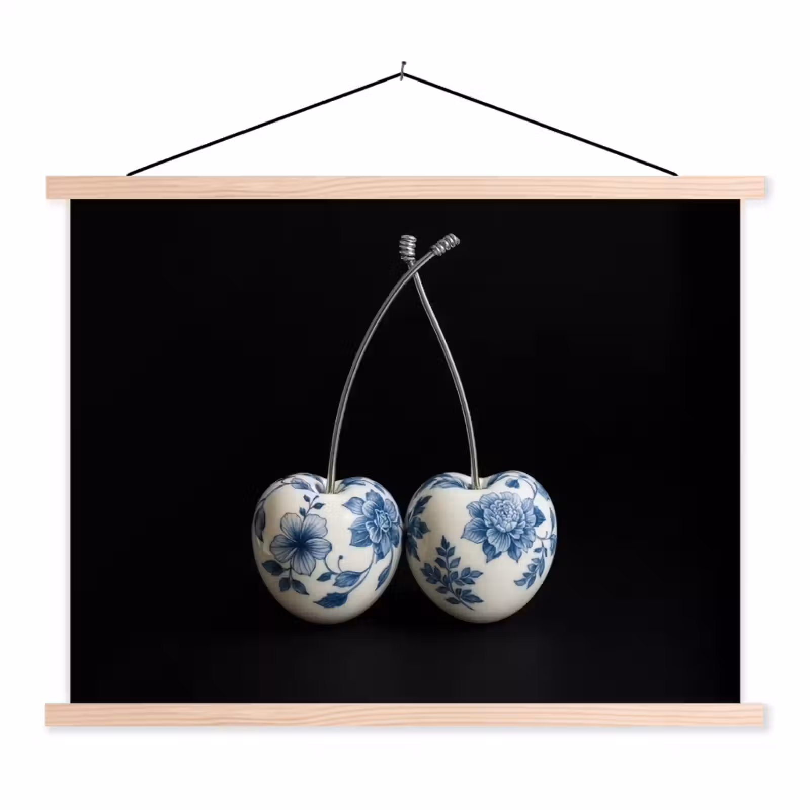 Schoolplaat - Kersen - Delfts blauw - Fruit — 1