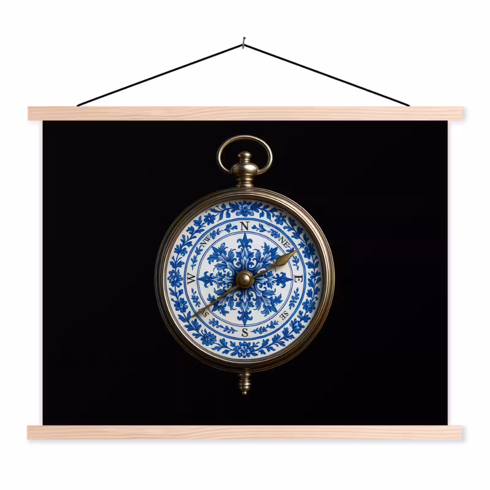 Schoolplaat - Kompas - Delfts blauw - Zwart — 1