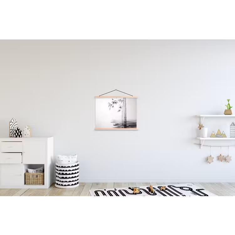 Schoolplaat - Bamboestammen - Water - Minimalistisch - Wit — 3