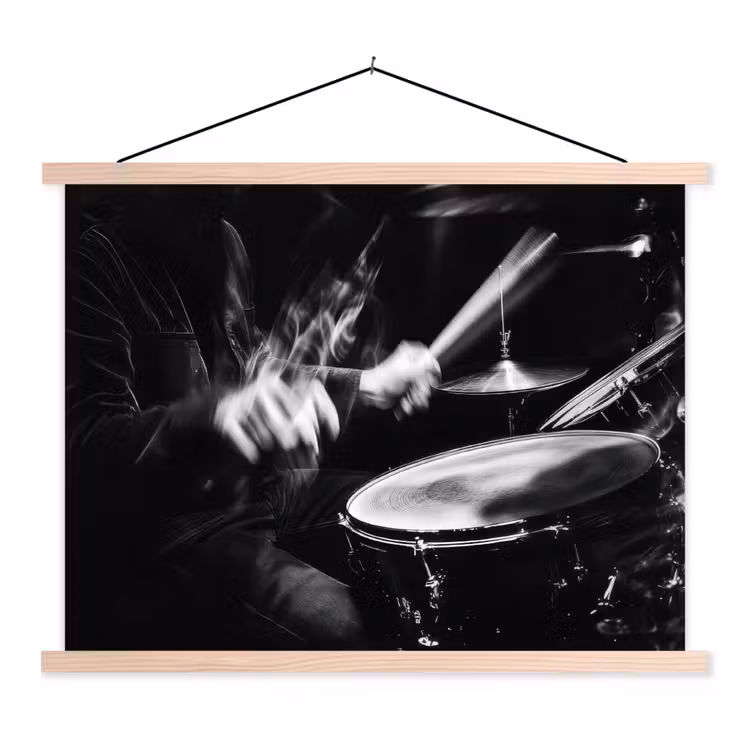 Schoolplaat - Drummer - Zwart - Drumstel — 1