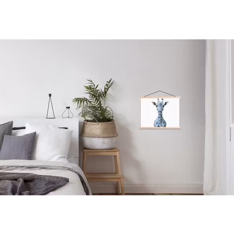 Schoolplaat - Giraffe - Delfts blauw - Dieren - Minimalistisch — 2