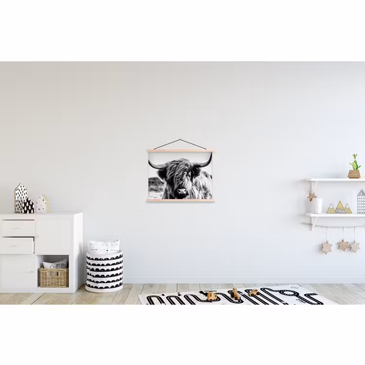 Schoolplaat - Koe - Schotse hooglander - Zwart - Wit - Dier - Natuur - Wild — 3