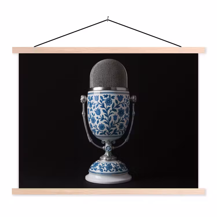 Schoolplaat - Microfoon - Delfts blauw - Muziek — 1