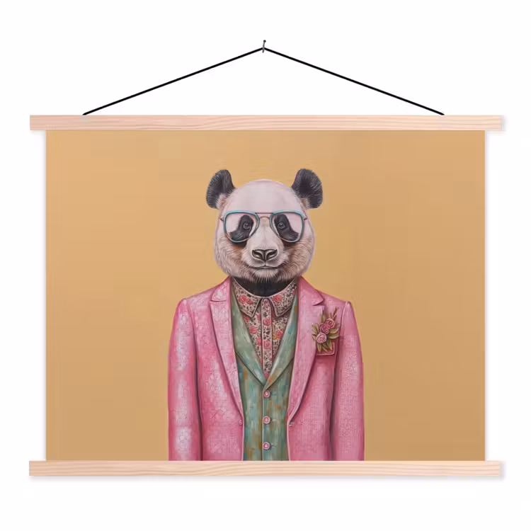 Schoolplaat - Panda - Pak - Zonnebril - Blauw — 1