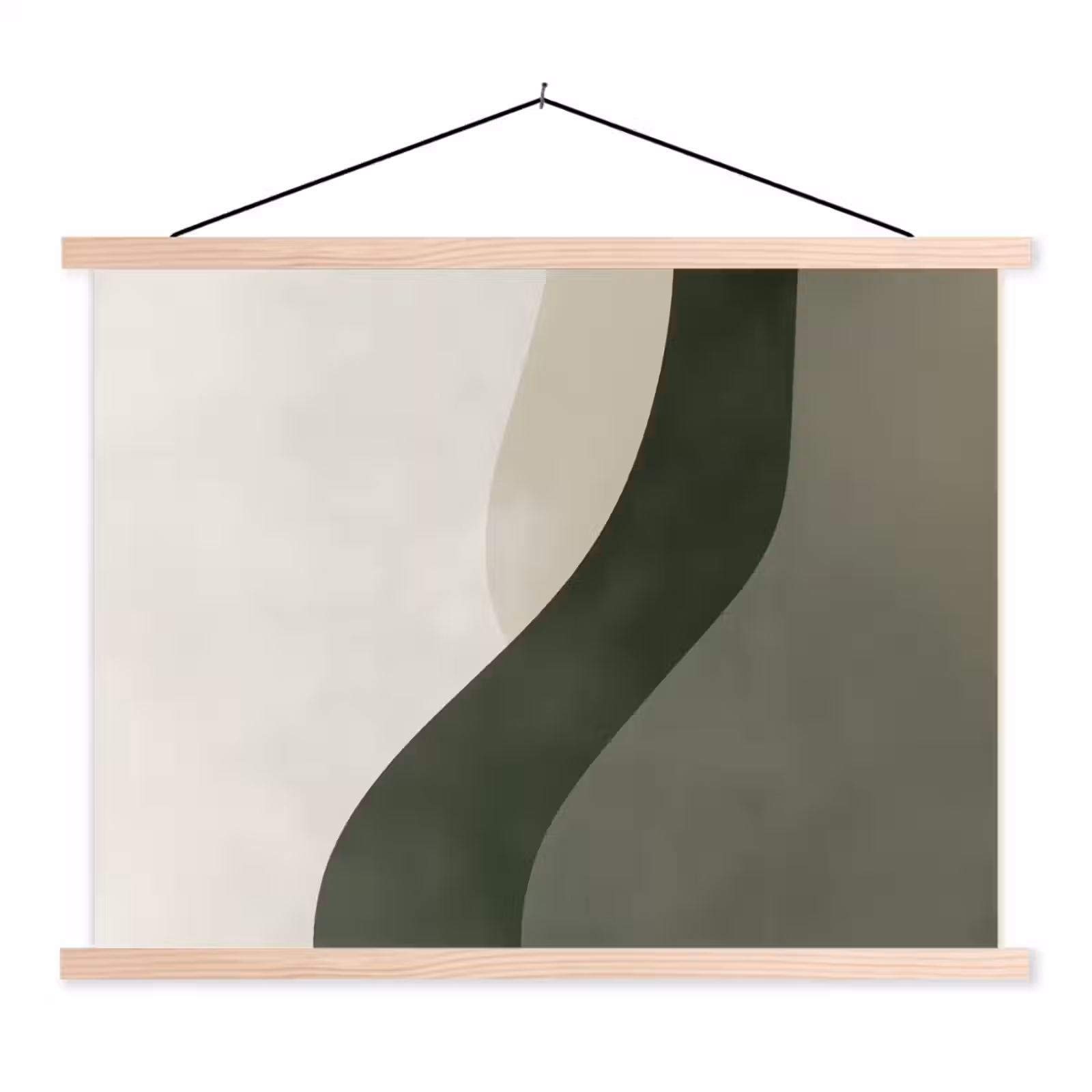 Schoolplaat - Japandi - Groen - Abstract - Modern — 1