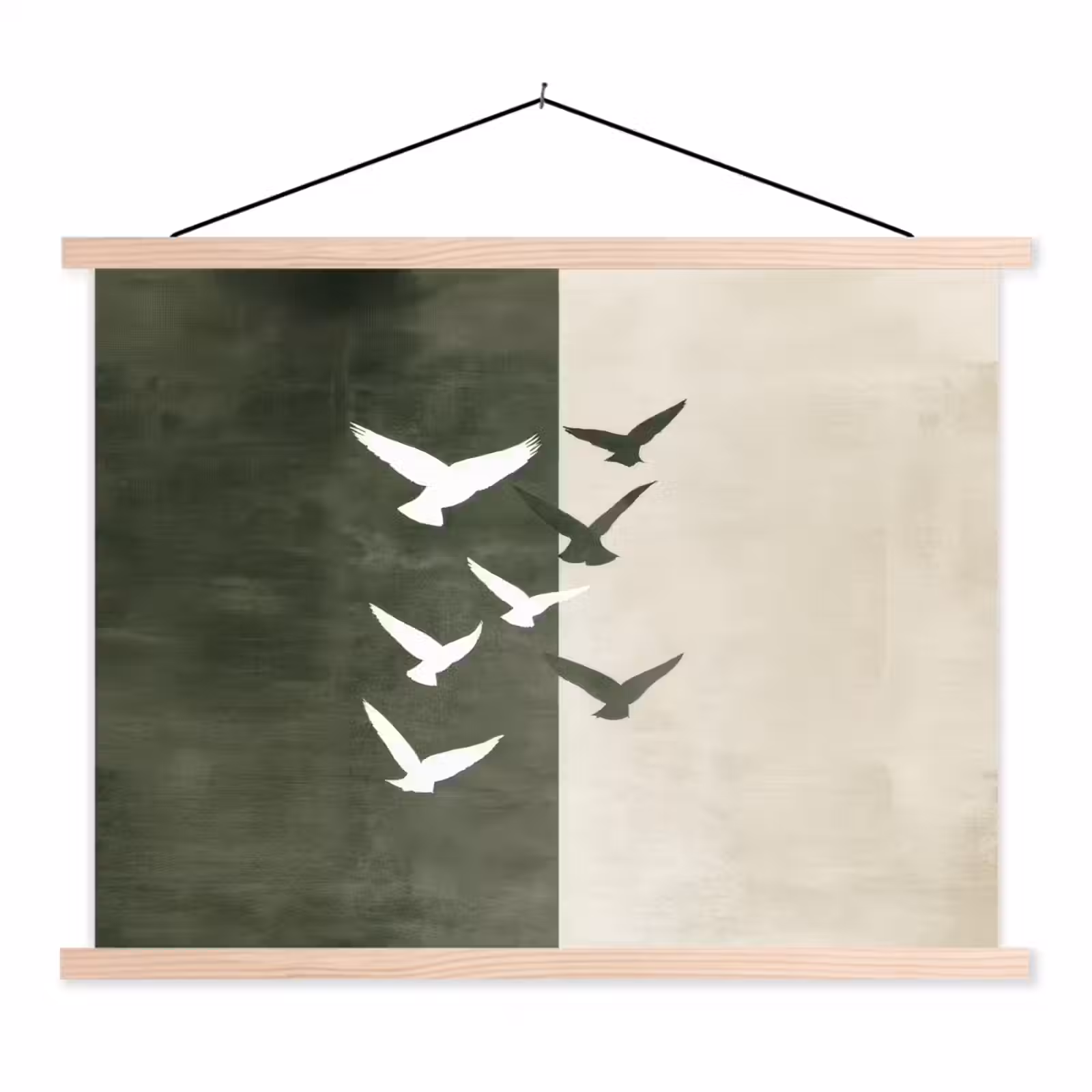 Schoolplaat - Japandi - Vogel - Groen — 1