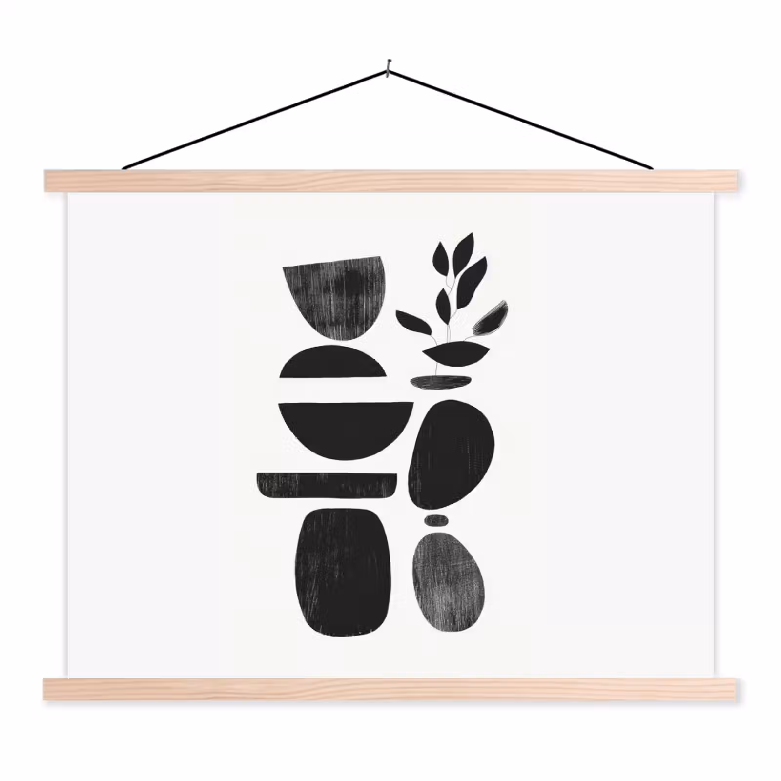 Schoolplaat - Japandi - Zwart - Abstract — 1