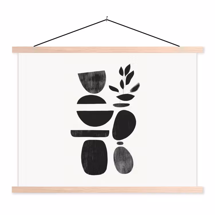 Schoolplaat - Japandi - Zwart - Abstract — 1