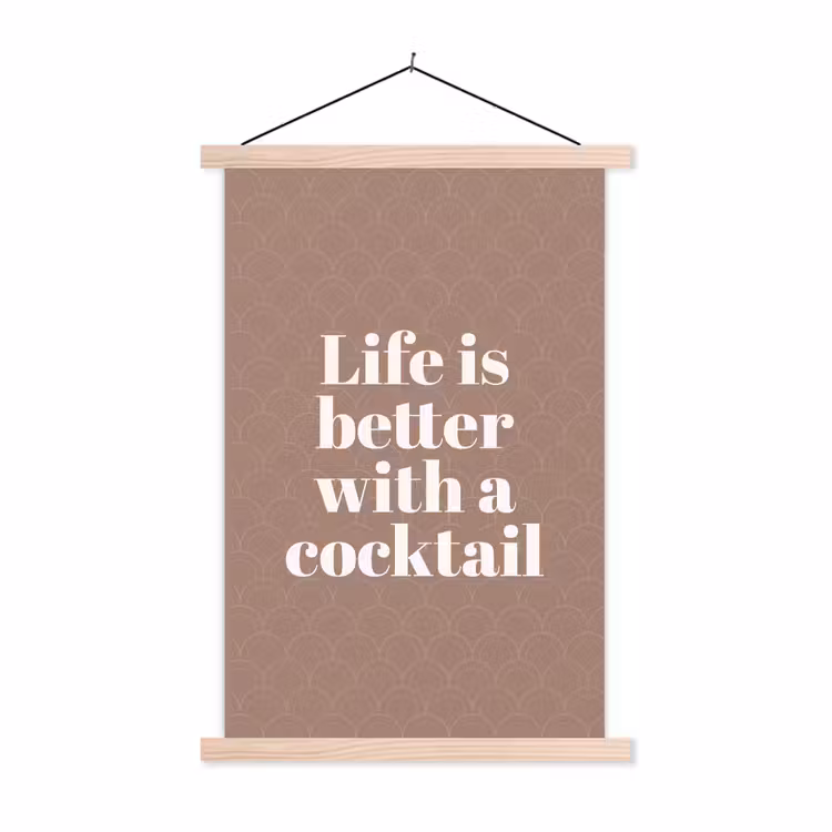 Schoolplaat - Cocktail - Tekst - Patroon - Wit — 1