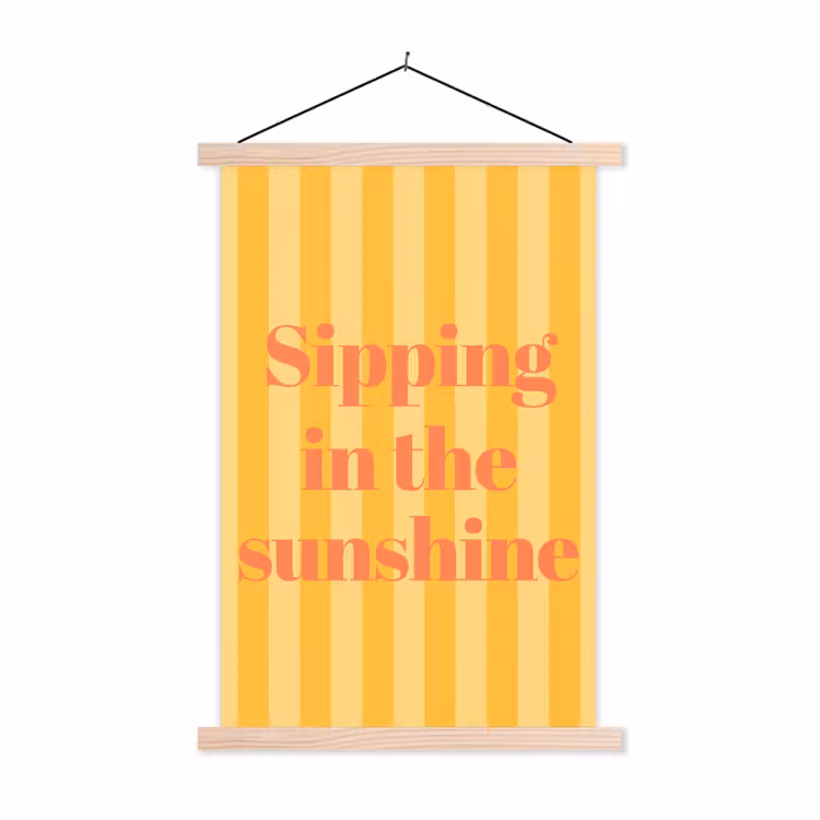 Schoolplaat - Gestreept - Geel - Sunshine - Letters — 1