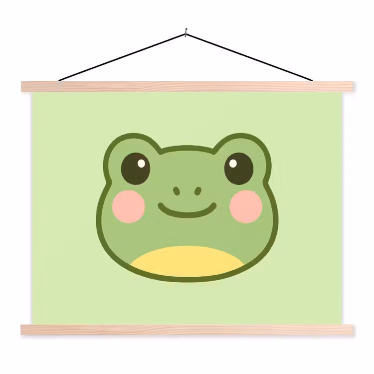 Schoolplaat - Kikker - Groen - Vriendelijkheid — 1
