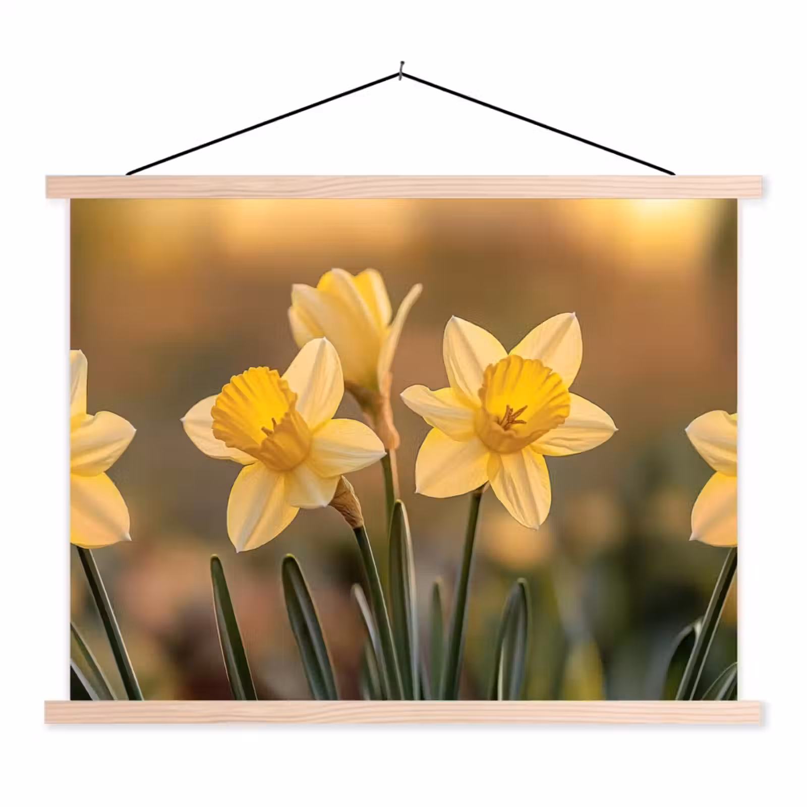 Schoolplaat - Bloemen - Geel - Wazig — 1