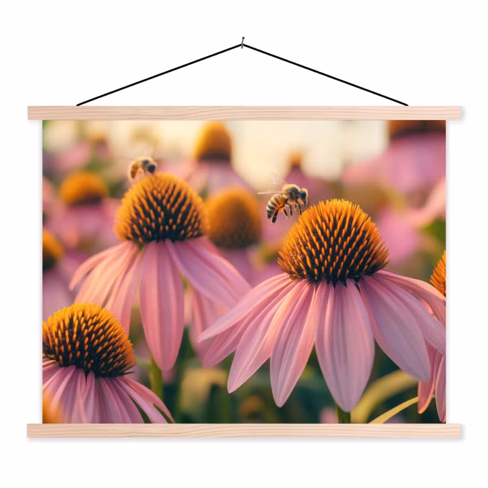 Schoolplaat - Bloemen - Paars - Bijen — 1