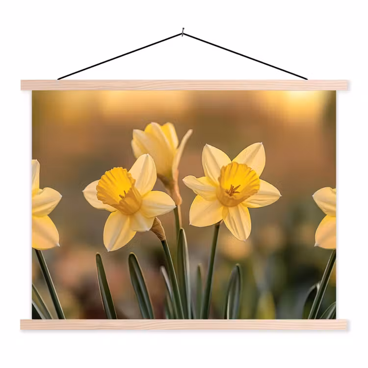 Schoolplaat - Bloemen - Geel - Wazig — 1
