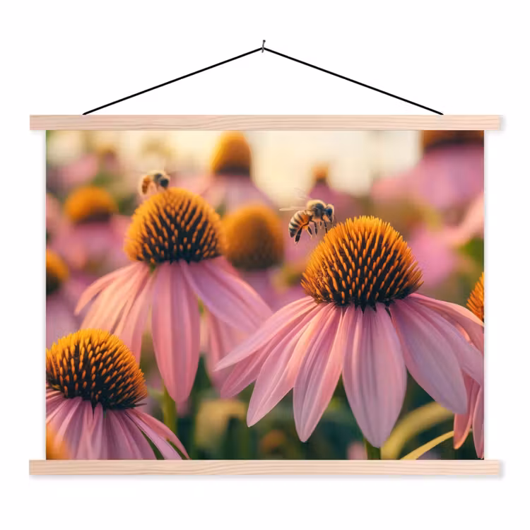 Schoolplaat - Bloemen - Paars - Bijen — 1