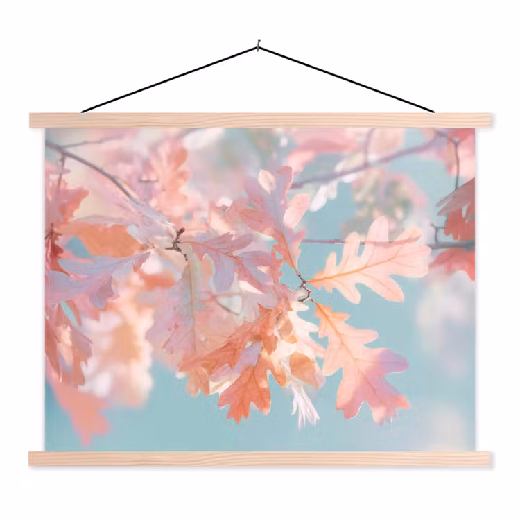 Schoolplaat - Eikenbladeren - Takken - Roze — 1