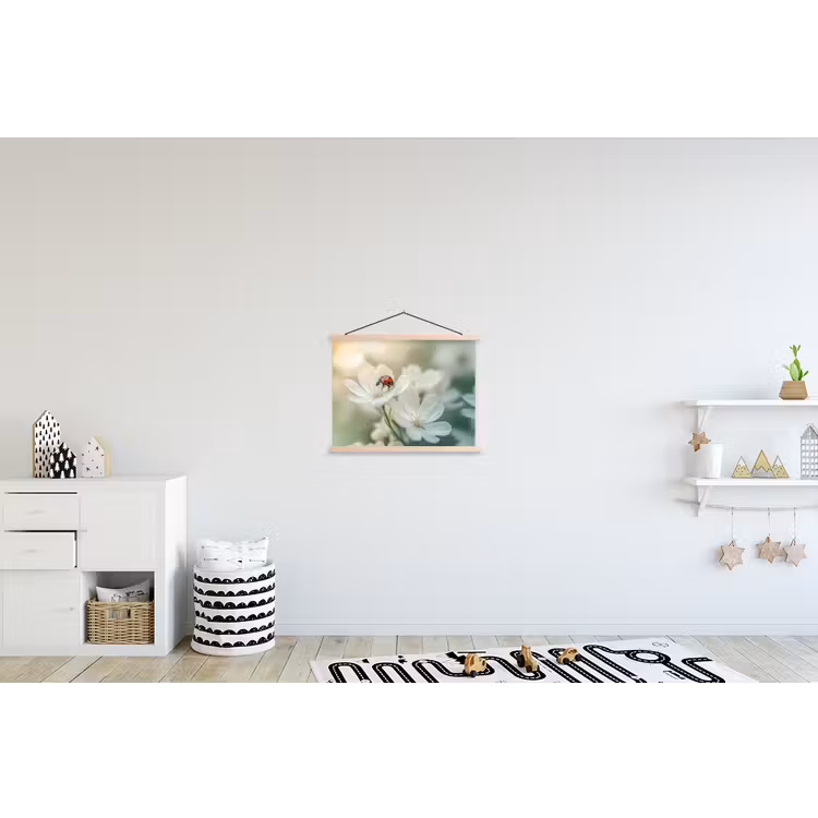 Schoolplaat - Lieveheersbeestje - Bloemen - Wit — 3