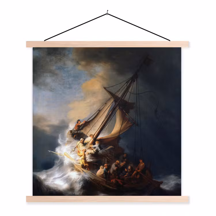 Schoolplaat - De storm op het meer van Galilea - Rembrandt van Rijn — 1