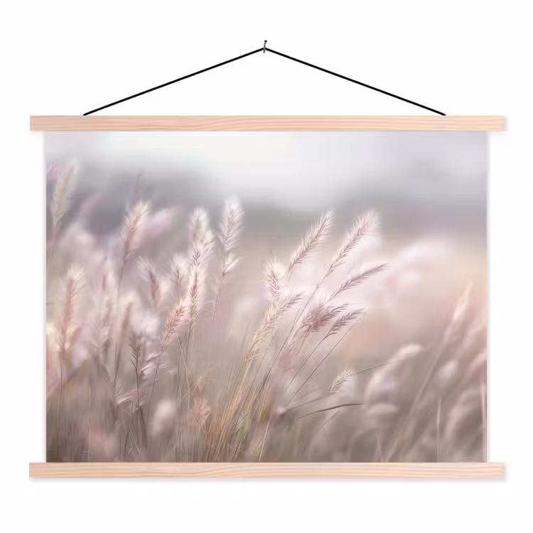 Schoolplaat - Graspluimen - Wind - Beige - Mistig — 1