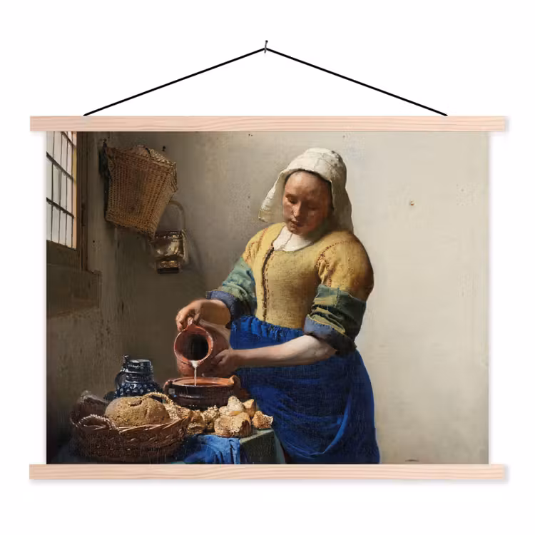 Schoolplaat - Het melkmeisje - Schilderij van Johannes Vermeer — 1