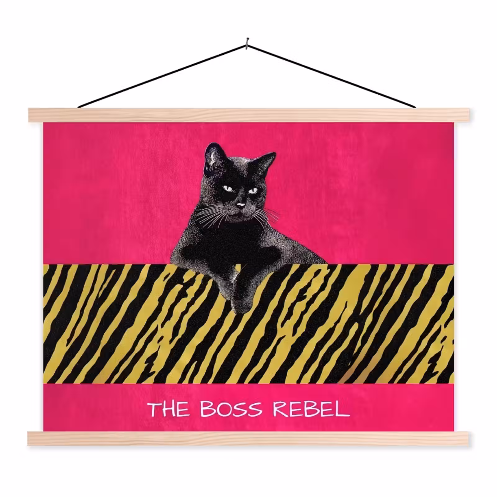 Schoolplaat - Kat - Baas - Roze - Tijgerprint — 1
