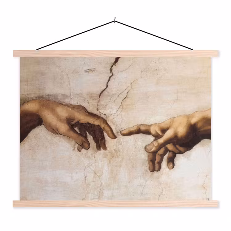 Schoolplaat - Adam - Michelangelo - Schilderij - Creation of Adam — 1