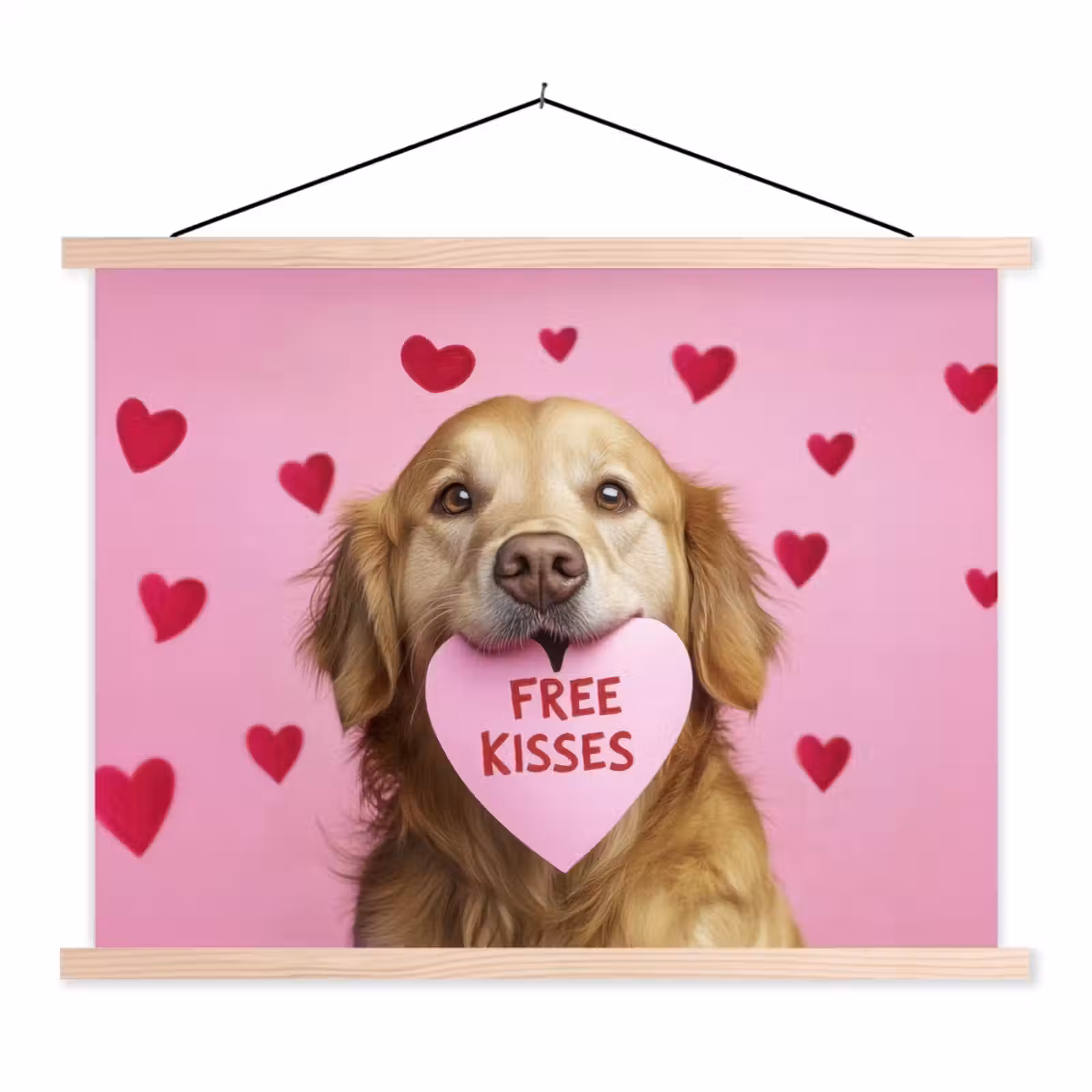 Schoolplaat - Hond - Kiss- Valentijn - Hartjes — 1
