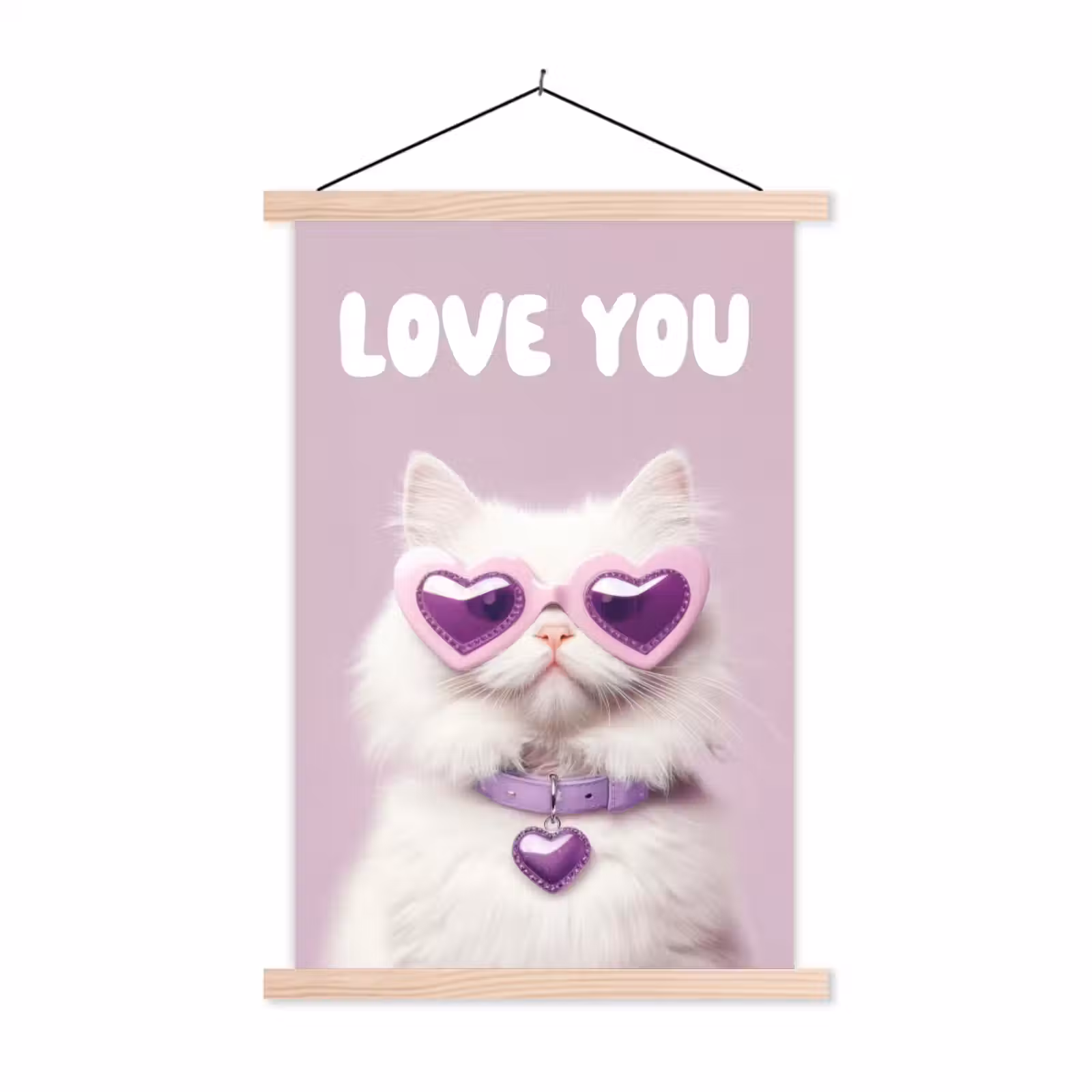 Schoolplaat - Kat - Love - Paars - Valentijn — 1