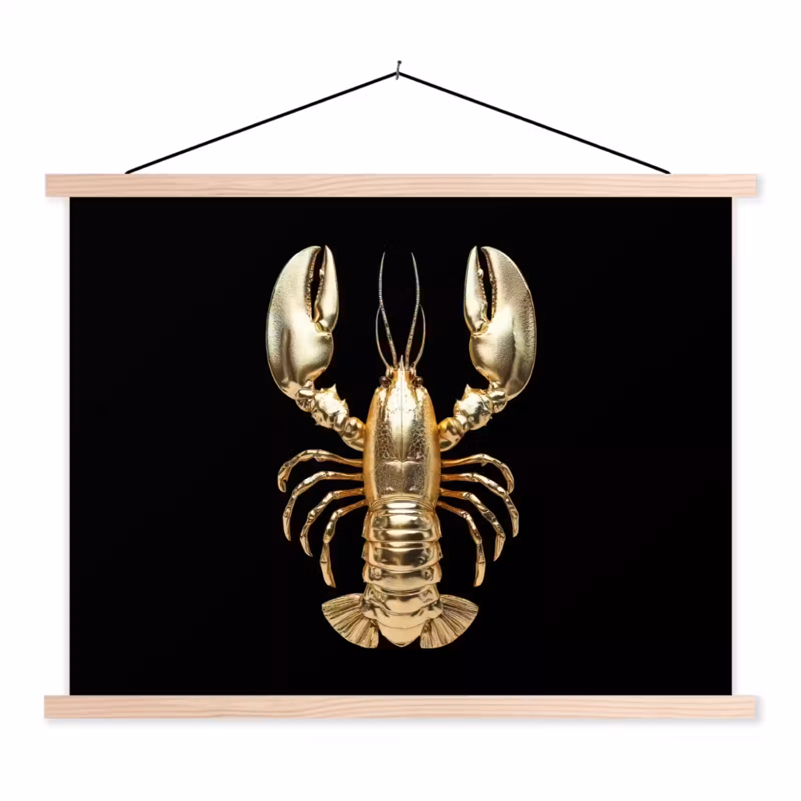 Schoolplaat - Kreeft - Goud - Textuur - Zwart — 1
