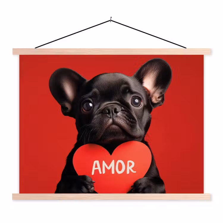 Schoolplaat - Amor - Hond - Hartje - Rood — 1