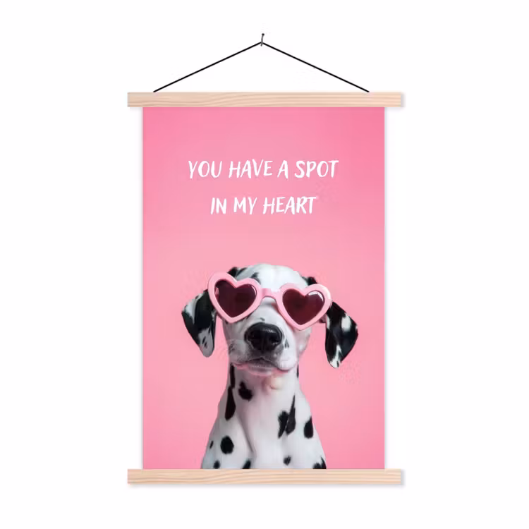 Schoolplaat - Hartjes - Hond - Valentijn - Roze — 1