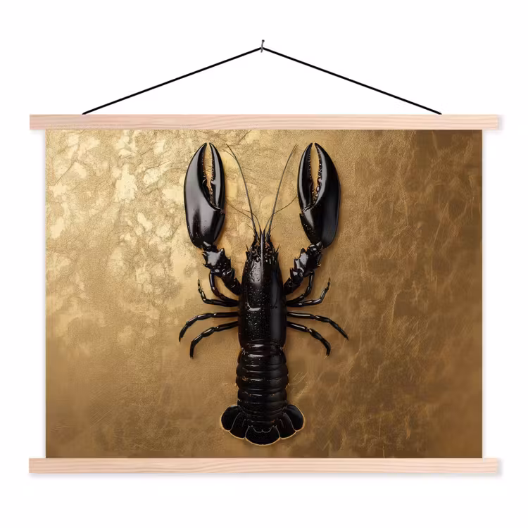 Schoolplaat - Kreeft - Zwart - Goud - Luxe — 1