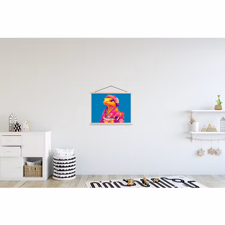 Schoolplaat - Bloemenkrans - Hagedis - Kimono - Paars — 3