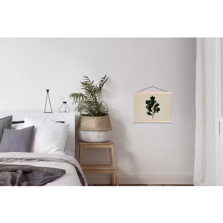 Schoolplaat - Eikenbladeren - Beige - Groen - Golvende randen — 2