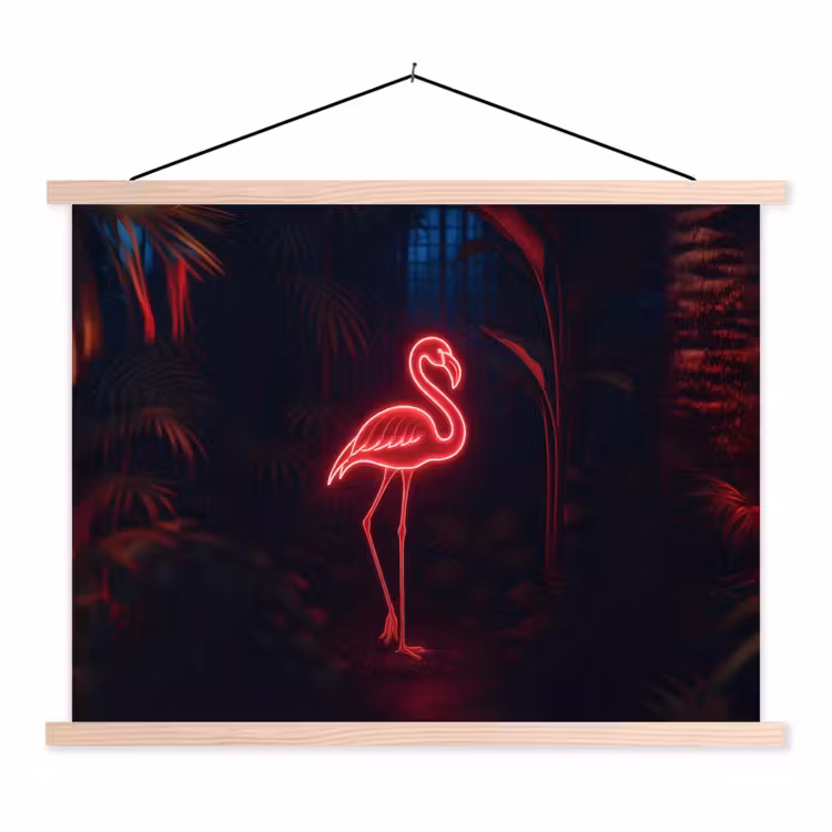 Schoolplaat - Flamingo - Roze - Neon - Licht — 1