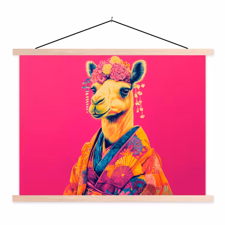 Schoolplaat - Kameel - Bloemen - Kimono - Waaiers — 1