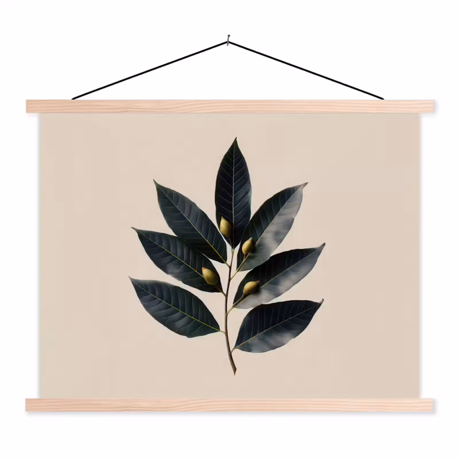 Schoolplaat - Laurierbladeren - Bloemknoppen - subtiel — 1