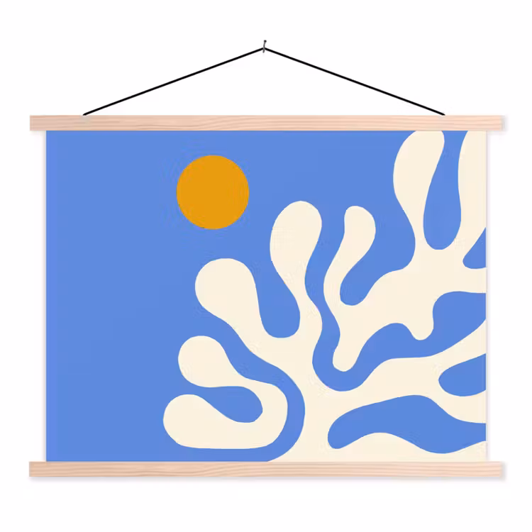 Schoolplaat - Minimalistisch - Organisch patroon - Blauw — 1