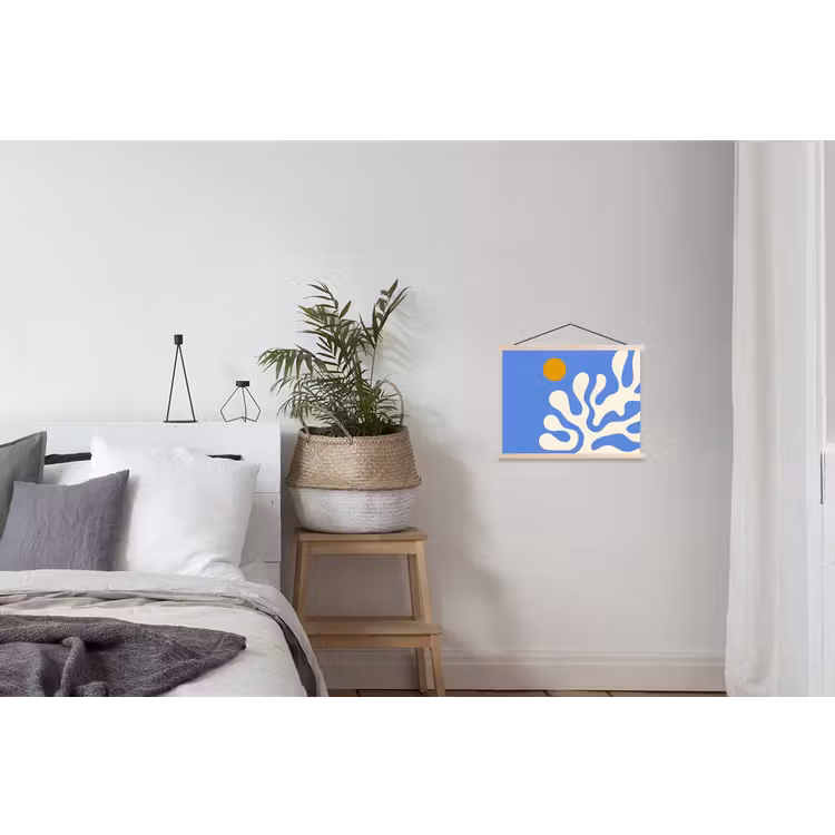 Schoolplaat - Minimalistisch - Organisch patroon - Blauw — 2