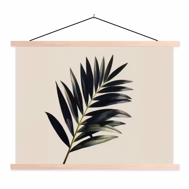 Schoolplaat - Palmblad - Subtiel - Groen - beige — 1