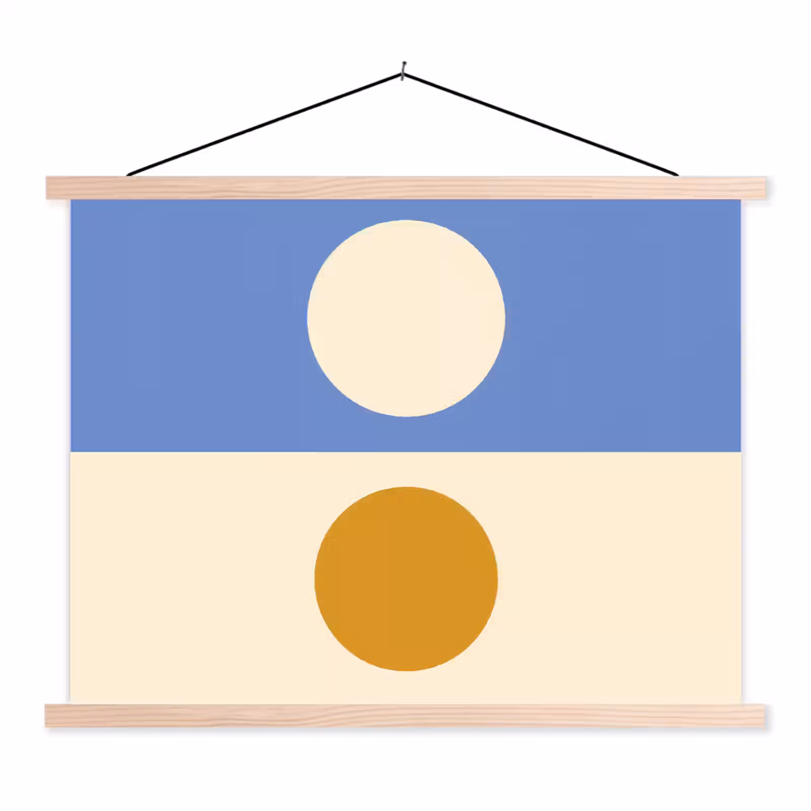 Schoolplaat - Cirkels - Symmetrisch - Wit - Blauw- Geel — 1