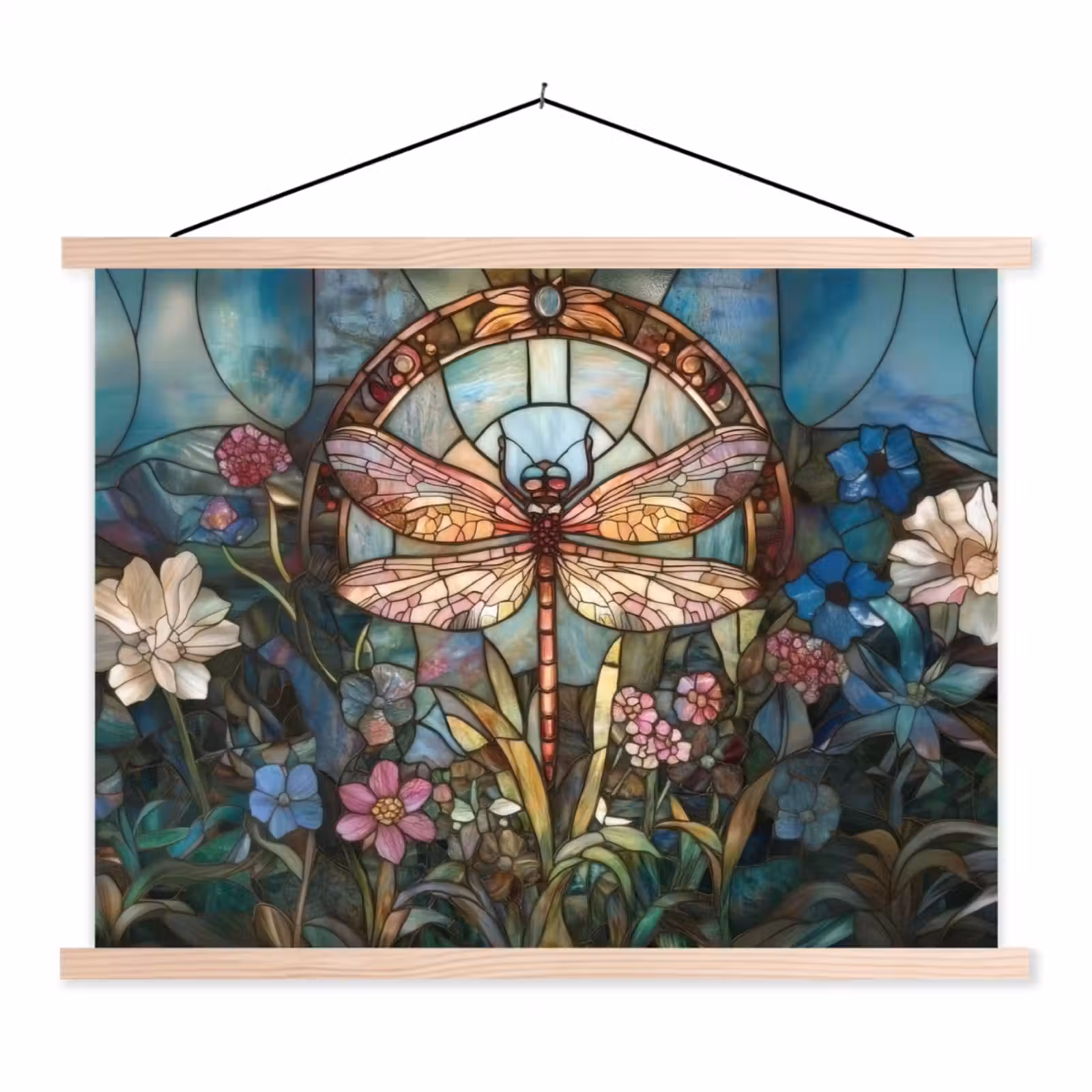 Schoolplaat - Libelle - Mozaïek - Bloemen - Kleurrijk — 1