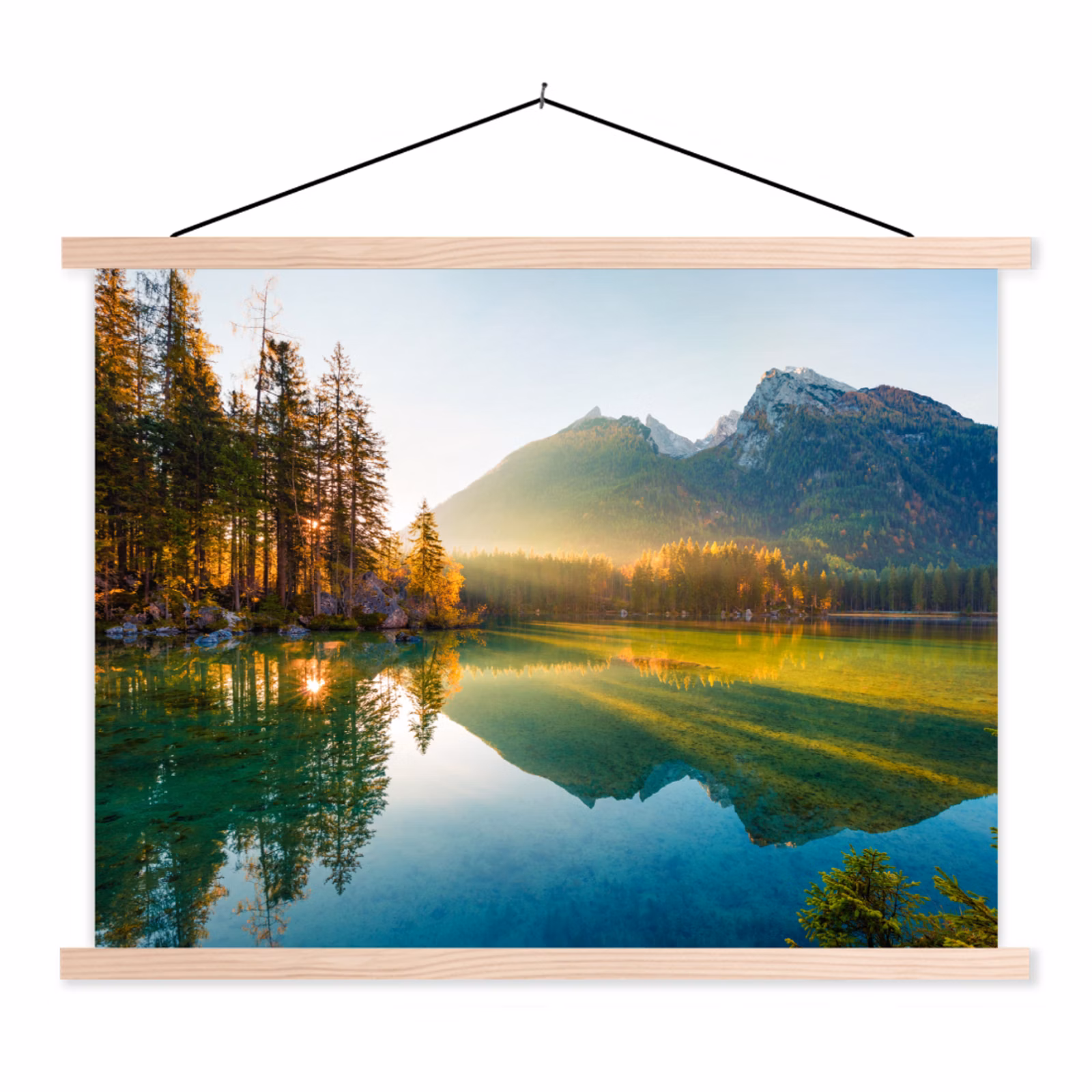 Schoolplaat - Meer - Bos - Bergen - Natuur - Zon - Landschap — 1