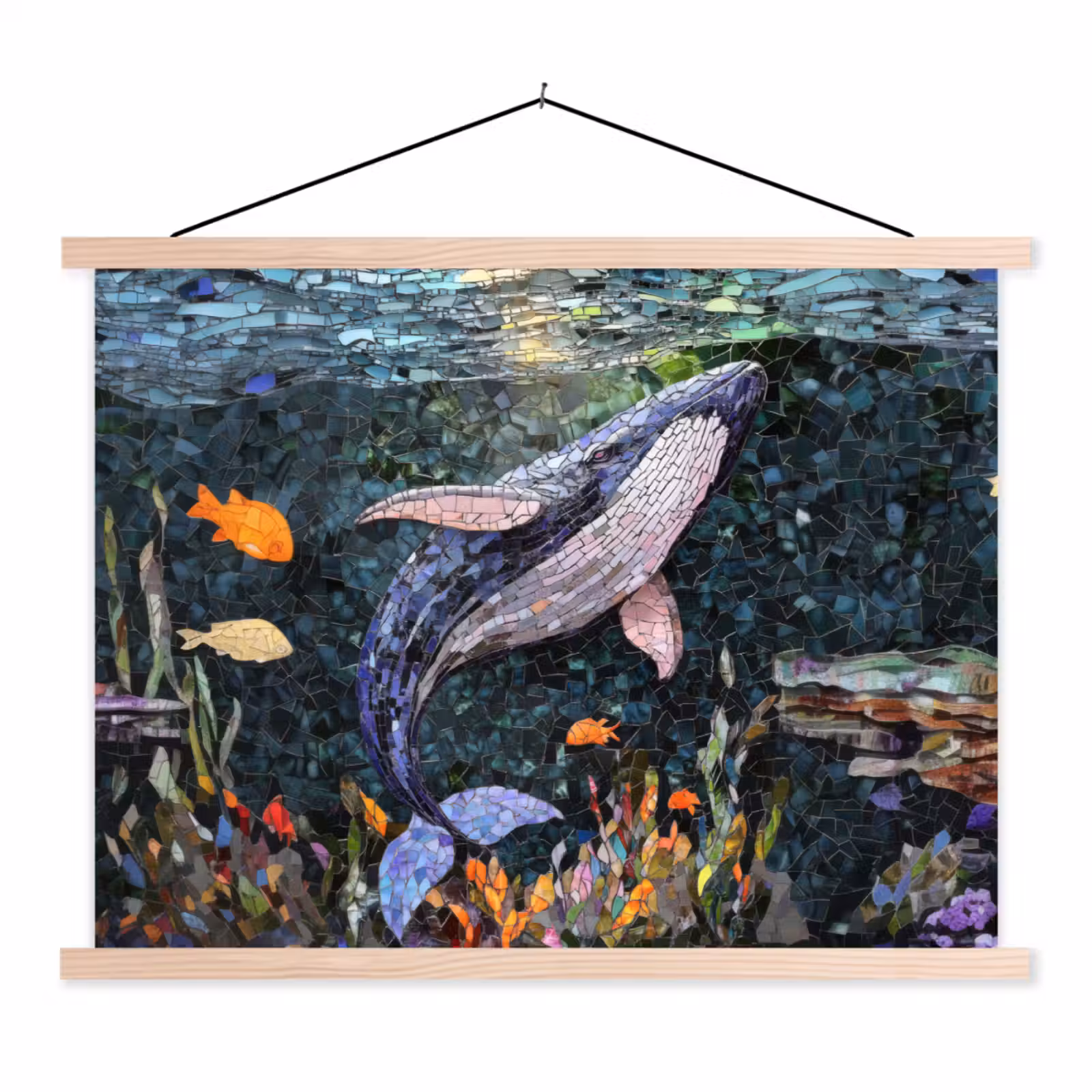 Schoolplaat - Mozaïek - Walvis - Koraal - Water — 1